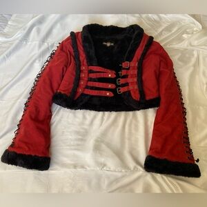 Burning Man / Festival jacket. Red and Black. Size small. Safirah Fierce Design.